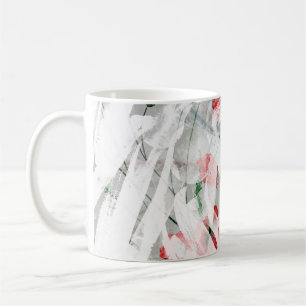 Caneca De Café Coloração de Água Vermelha com Abertura Brilhante
