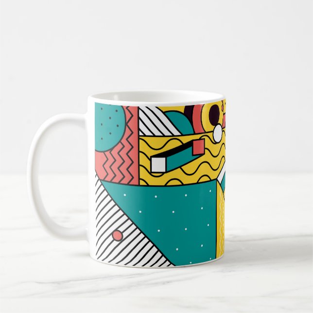 Caneca De Café Coloração geométrica: padrão abstrato. (Esquerda)