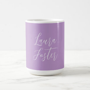 Caneca De Café Coloração Lilac do Nome Elegante Clássico de Manus