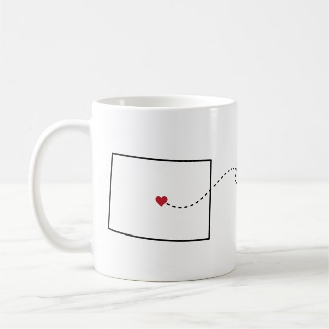 Caneca De Café Colorado para Connecticut - Heart2Heart (Esquerda)