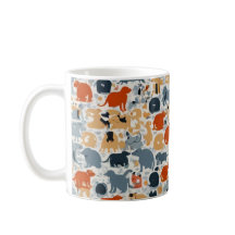 "Colorful Animal Silhouette Pattern Mug
