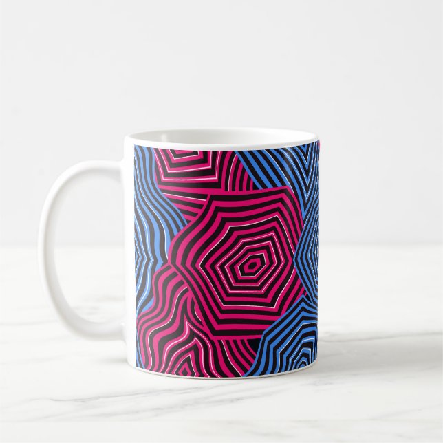 Caneca De Café Colorful artNouveau pattern  (Esquerda)
