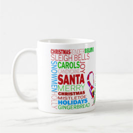 Caneca De Café Colorful Christmas Cartoon Word Art