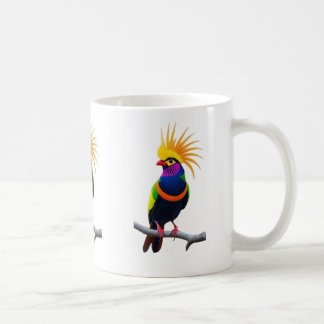 Caneca De Café Colorful Exotic Bird Art – Vibrant Fantasy Wildlif