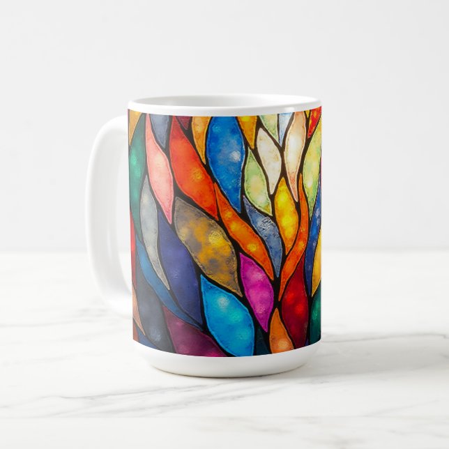 Caneca De Café Colorful flames. (Frente Esquerda)