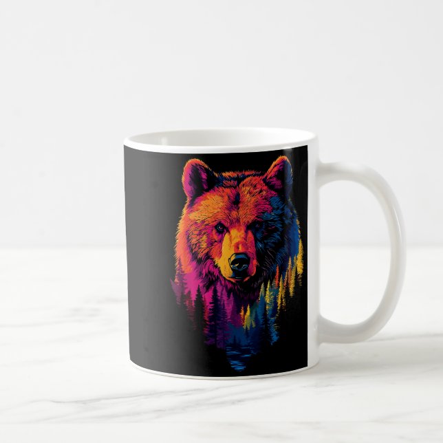 Caneca De Café Colorful Grizzly  (Direita)