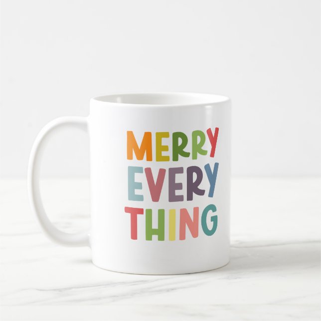 Caneca De Café Colorful Merry Everything Inclusive Holiday custom (Esquerda)