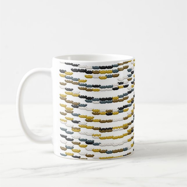 Caneca De Café Colorful valentine Vibes Art Nouveau Pattern  (Esquerda)