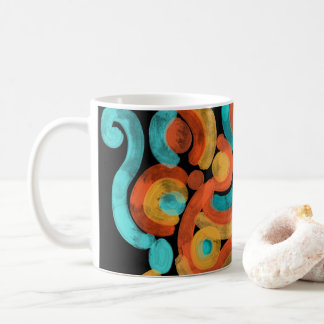 Caneca de café colorida abstrata