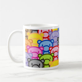 Caneca De Café Colorida Bears Crowd. Fique longe!