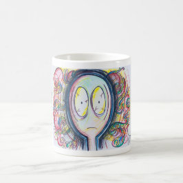 Caneca de café colorida do #freakingout do caráter