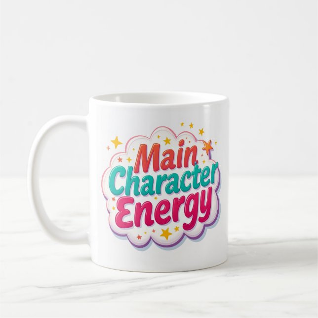 Caneca de Café Colorida Energia de Personagem Prin (Esquerda)