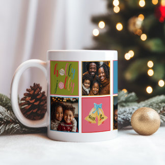 Caneca De Café Colorida Foto do Nome da Tipografia de Natal Moder