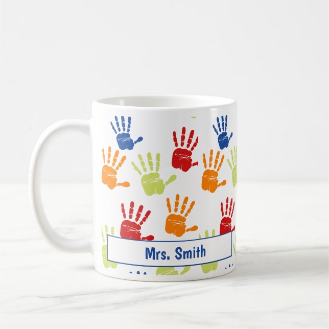 Caneca De Café Colorida Handprint Mug (Esquerda)