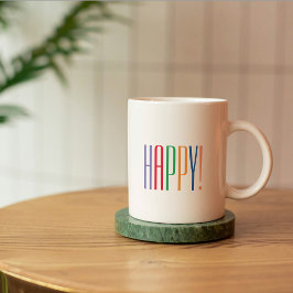 Caneca De Café Colorida Happy Coffee Mug