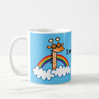 Caneca De Café Colorida Jirafa. Jirafa. Arcoiris, arco iris