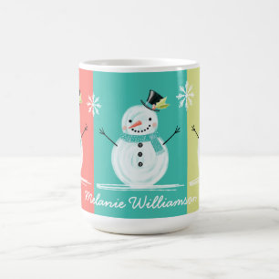 Caneca De Café Colorida Jolly Snowman - Cenário de inverno