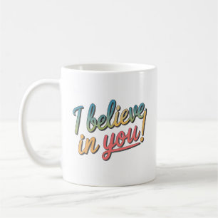 Caneca De Café Colorida Letra Que Acredito Em Você