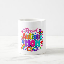 Caneca de Café Colorida Mãe Autista Orgulhosa
