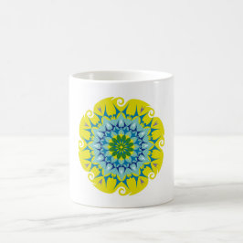 Caneca De Café Colorida Mandala Energy Wheel Harmonia Verde