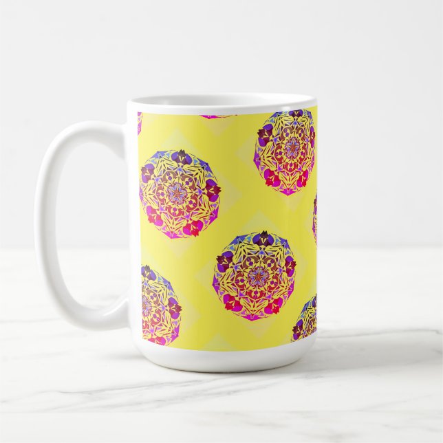 Caneca De Café Colorida Mandala Impressão Mug (Esquerda)