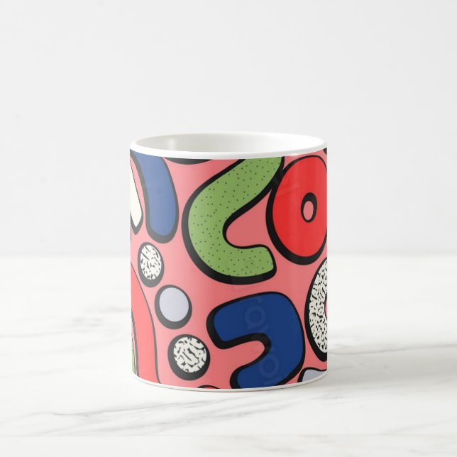 Caneca De Café Colorida Memphis - padrão uniforme II (Centro)