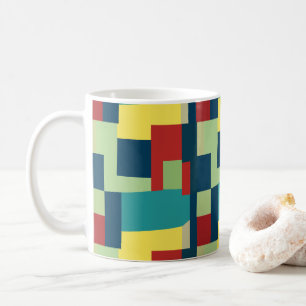 Caneca De Café Colorida Moderna Abstrato Geométrica
