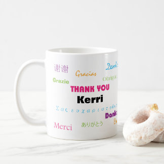 Caneca De Café Colorida Obrigado Muitas Línguas Personalizam