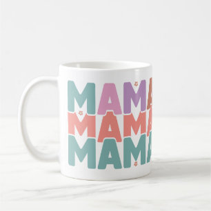 Caneca De Café Colorida Pastel MAMA, presente para a mãe