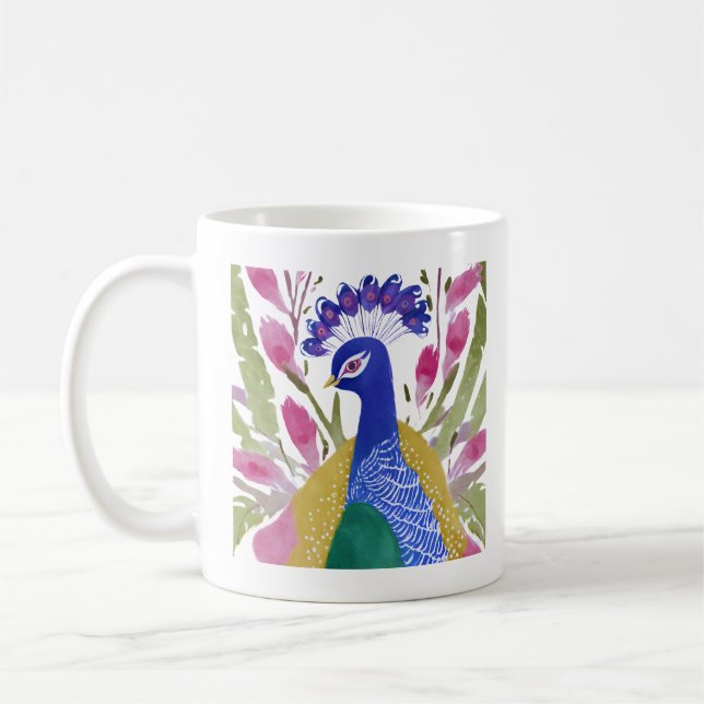 Caneca De Café Colorida Peacock (Esquerda)