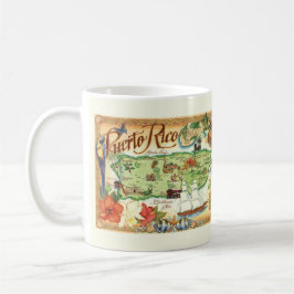 Caneca De Café Colorida Vintage Porto Rico