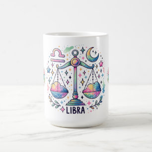 Caneca De Café Coloridas Escamas de Libra Zodíaco Astrologia