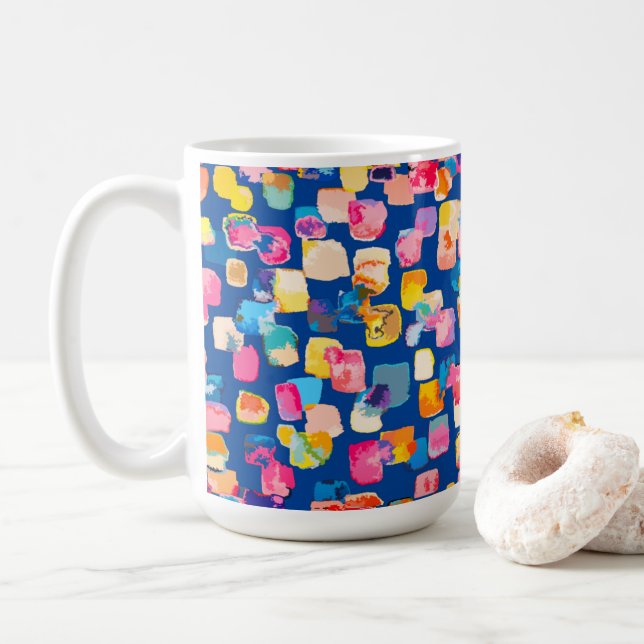 Caneca De Café Colorido abstrato moderno (Com Donut)