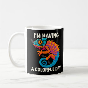 Caneca De Café Colorido Camaleão Lizard Life Rainbow Réptil