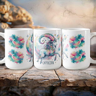 Caneca De Café Colorido Capricórnio Zodiacal Signo de Astrologia