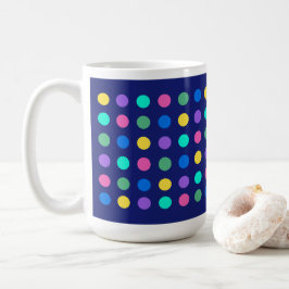 Caneca De Café Colorido Design de Pontos Geométricos para Bebidas