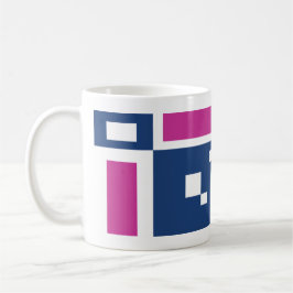 Caneca De Café Colorido Geométrico em Azul e Roxo