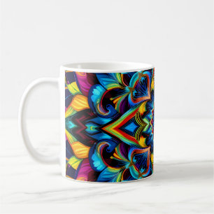 Caneca De Café Colorido Mandala de Caleidoscópio em Caneca, Almof
