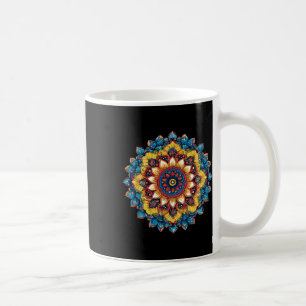 Caneca De Café Colorido Mandala de Lótus Yoga Meditação Boho