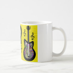 Caneca De Café Colorido Mardi Gras Guitars