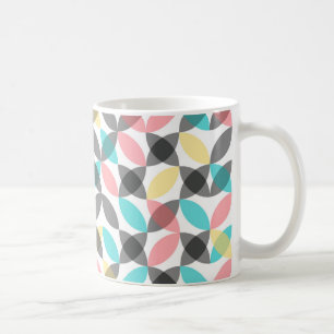 Caneca De Café Colorido, moderno, alegre geométrico circular