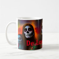 Colorir De Los Muertos Skulls Coffee Mug