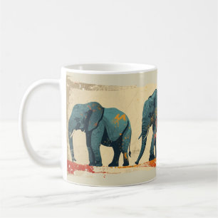 Caneca De Café Colorir elefantes