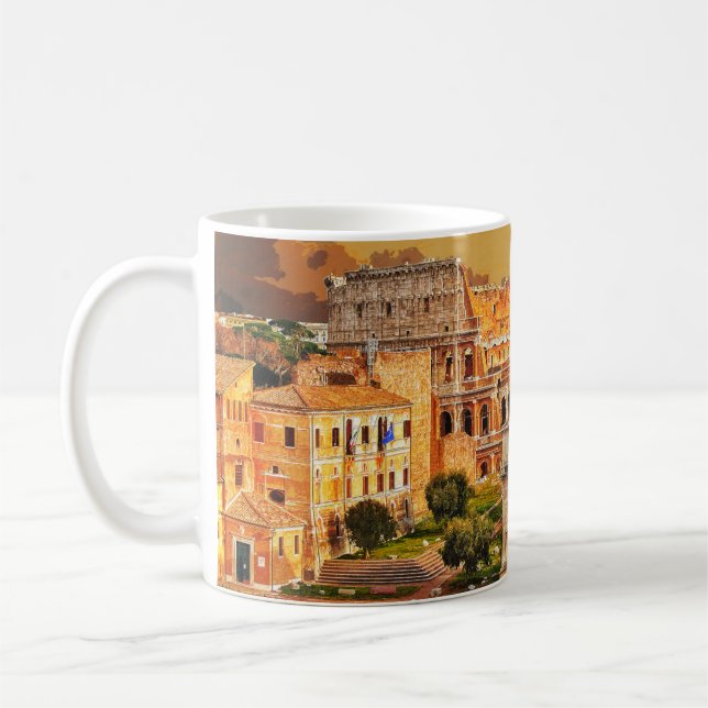 Caneca De Café Colosseum Coliseum Italy Rome #6 (Esquerda)