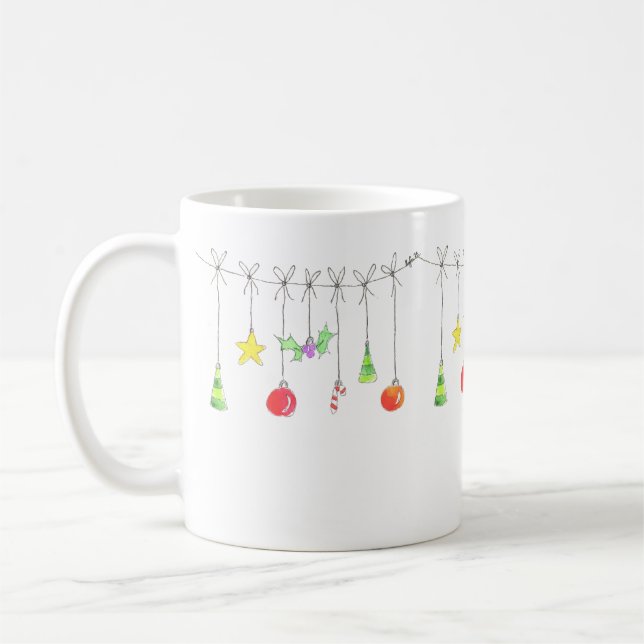 Caneca De Café Colourful Christmas Ornaments (Esquerda)