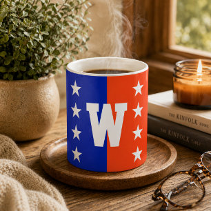 Caneca De Café Colunas da Faculdade Azul Real e Laranja