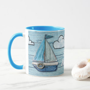 Caneca de café com 2 tons de design de praia de Dr