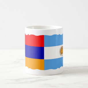 Caneca de café com a bandeira da Armênia e da Arge