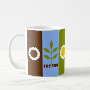 Caneca de café com a bandeira da cidade de Fresno,