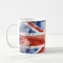 Caneca de café com a bandeira do Reino Unido